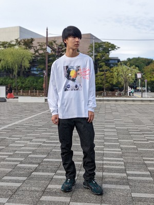 BRODER SMILEDRAW  プリント×ハンドル刺繍 宇宙飛行士 Long SleeveTee 【BR7003】