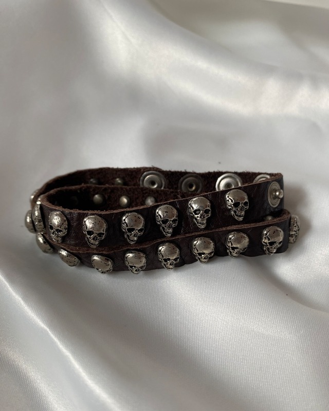 skull leather bracelet