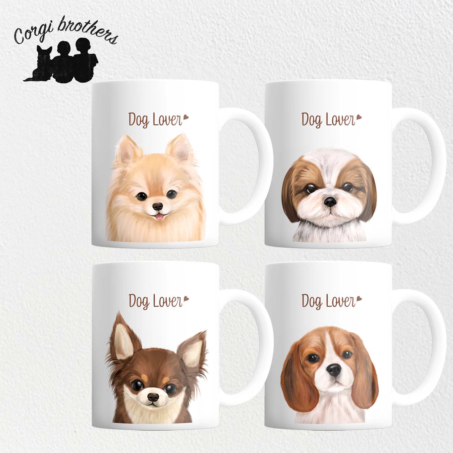 チワワ 水彩画風 毛色6色 】 マグカップ お家用 プレゼント 犬 うちの