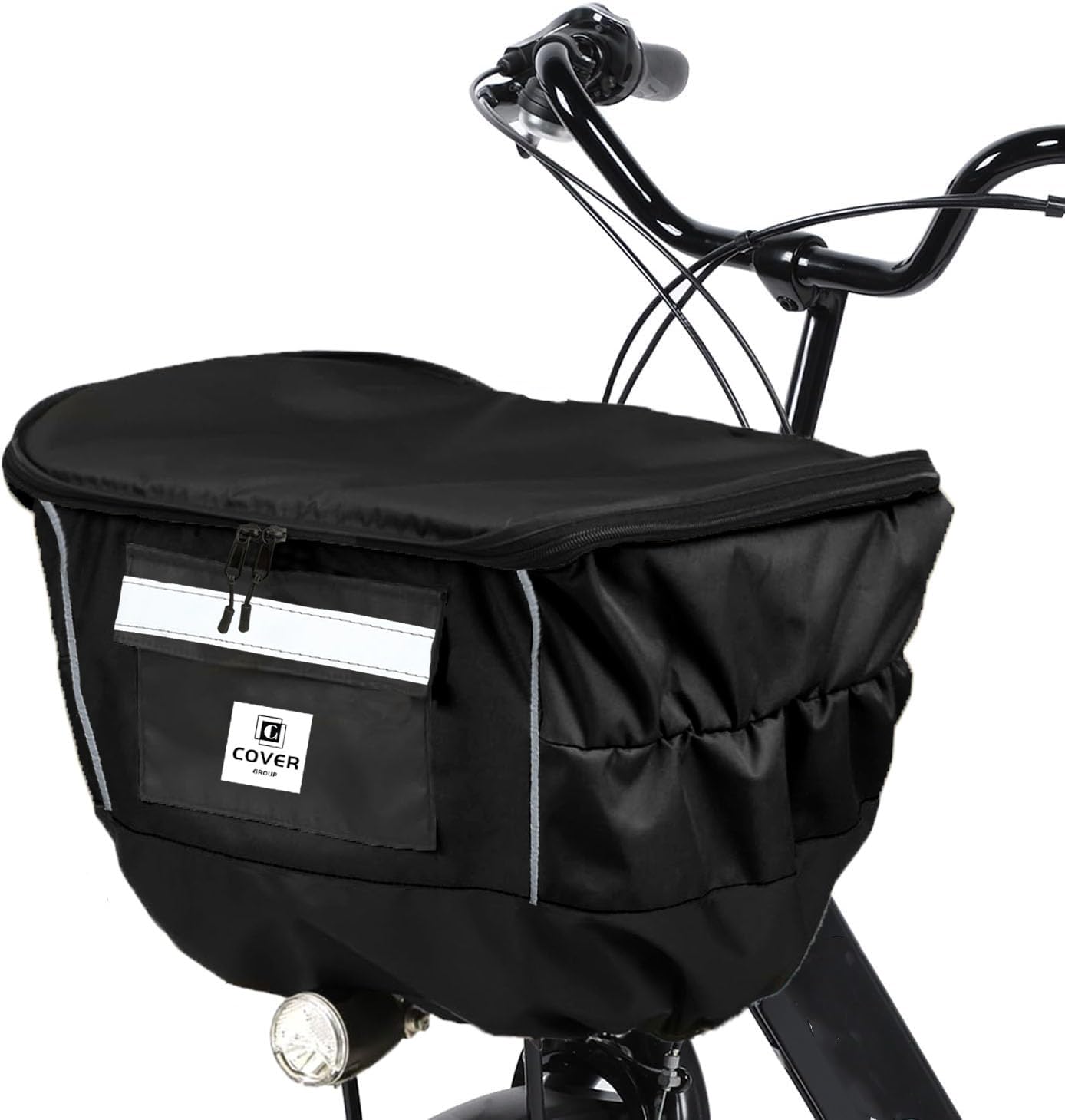 Convida自転車カゴカバー前防水2段式厚手600Dナイロン反射帯付き撥水