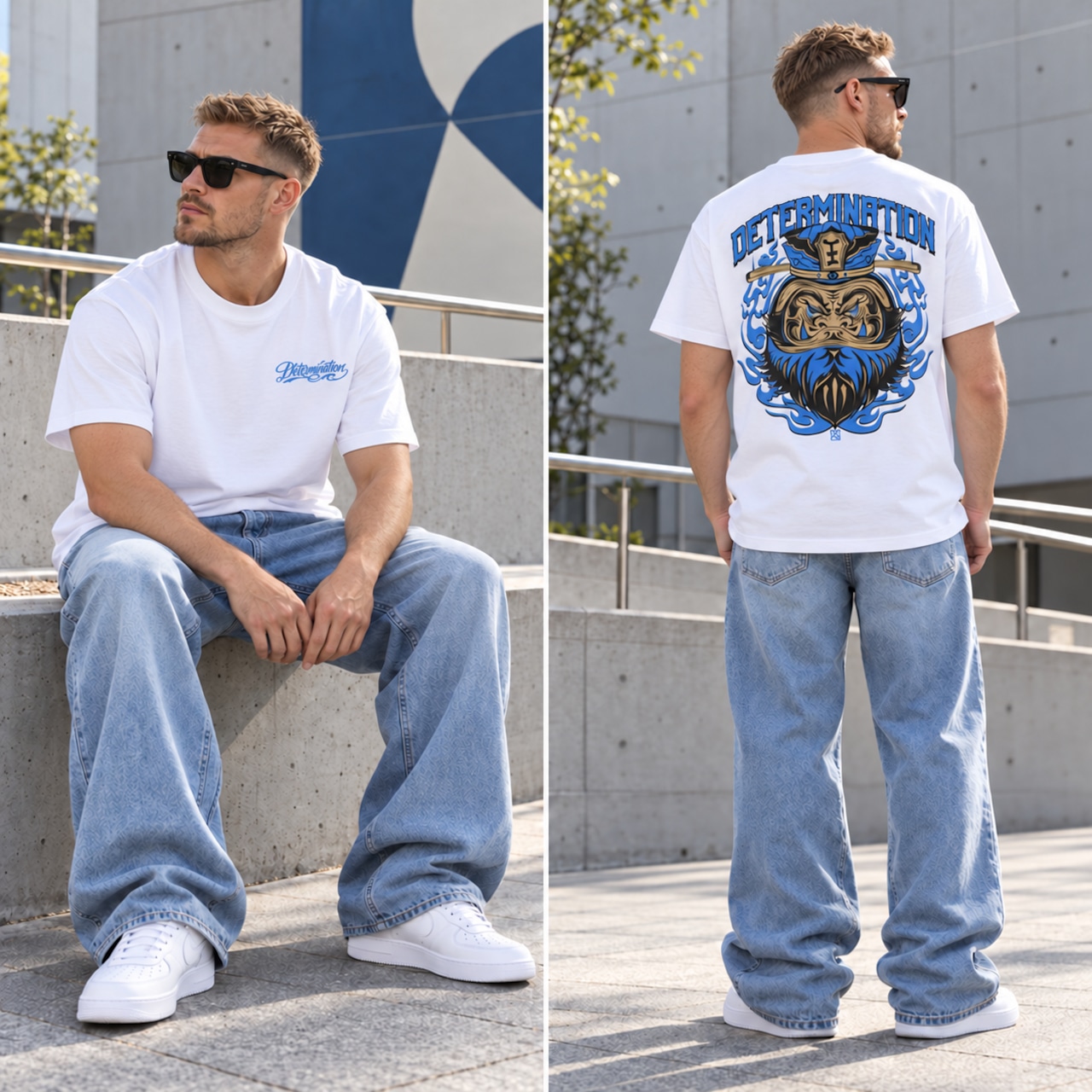 閻王 BLUE×WHITE S/S T-Shirt