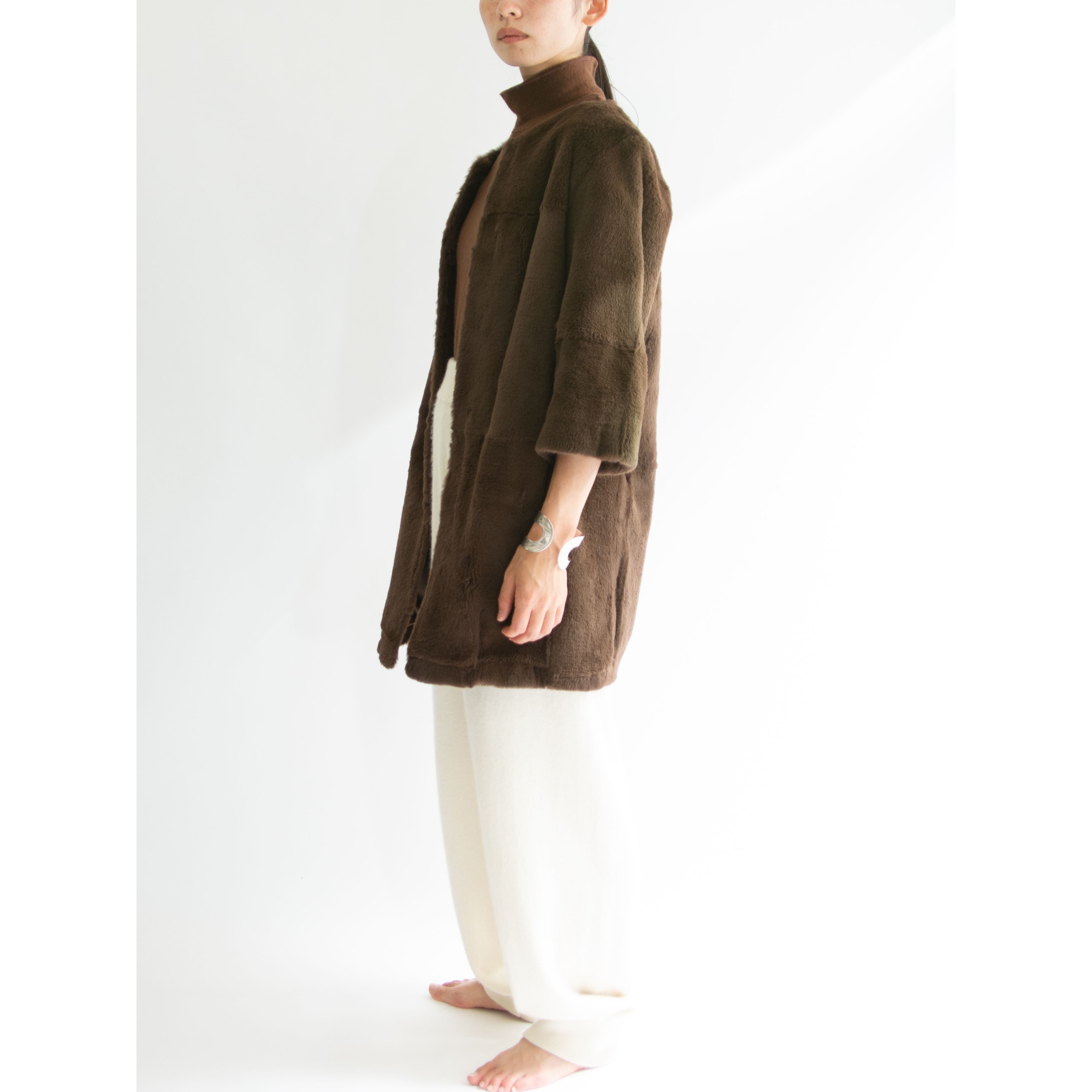 Anagram PARIS】Made in France Collarless Rabbit Coat（アナグラム