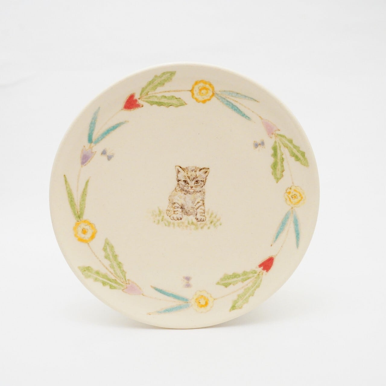 【友田 多紀】5.5寸皿 子ねこ 4