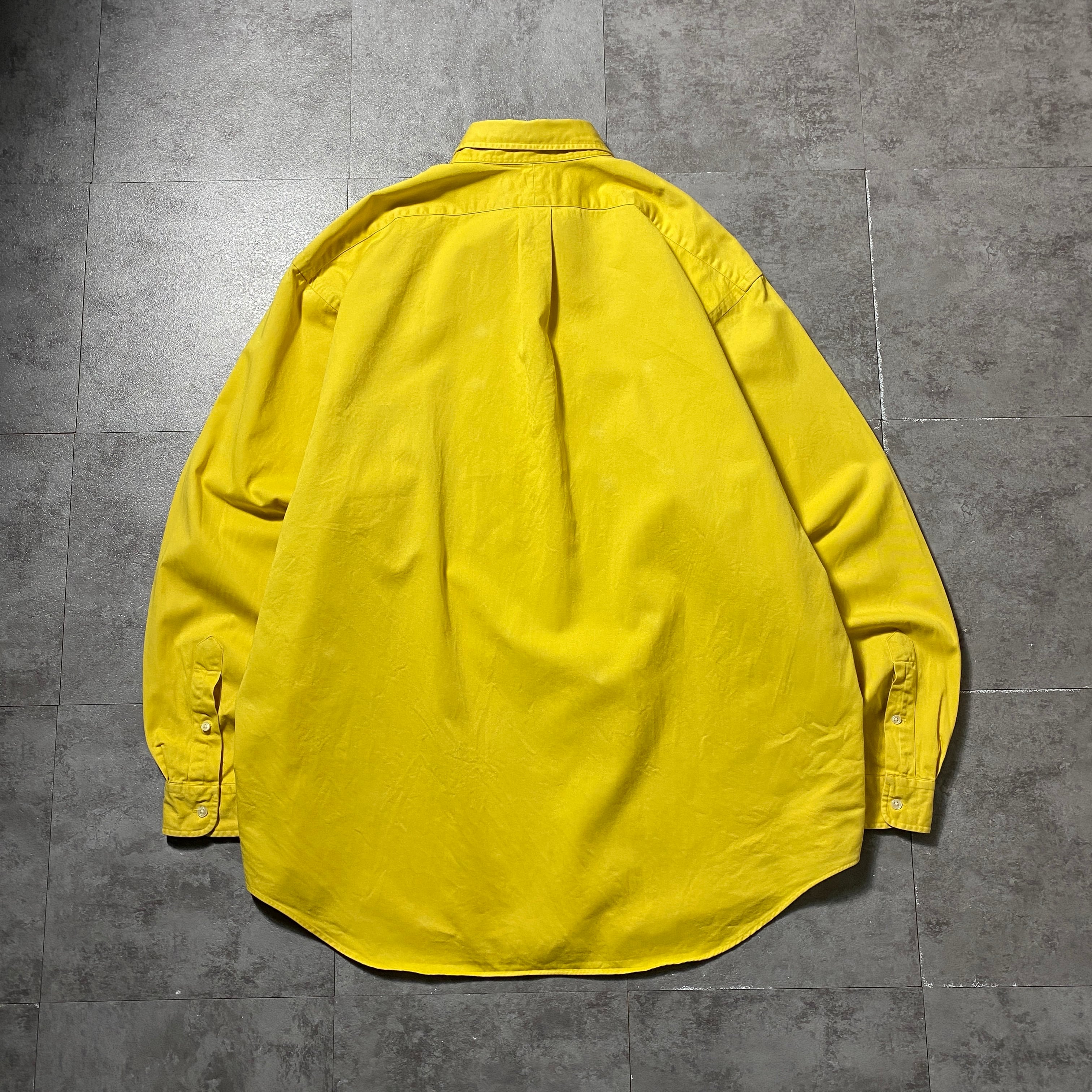 00's ラルフローレン　刺繍ワンポイント　ポニー　ボタンダウン　チノシャツ 00's Ralph Lauren ラルフローレン 刺繍ワンポイント ポニー イエロー