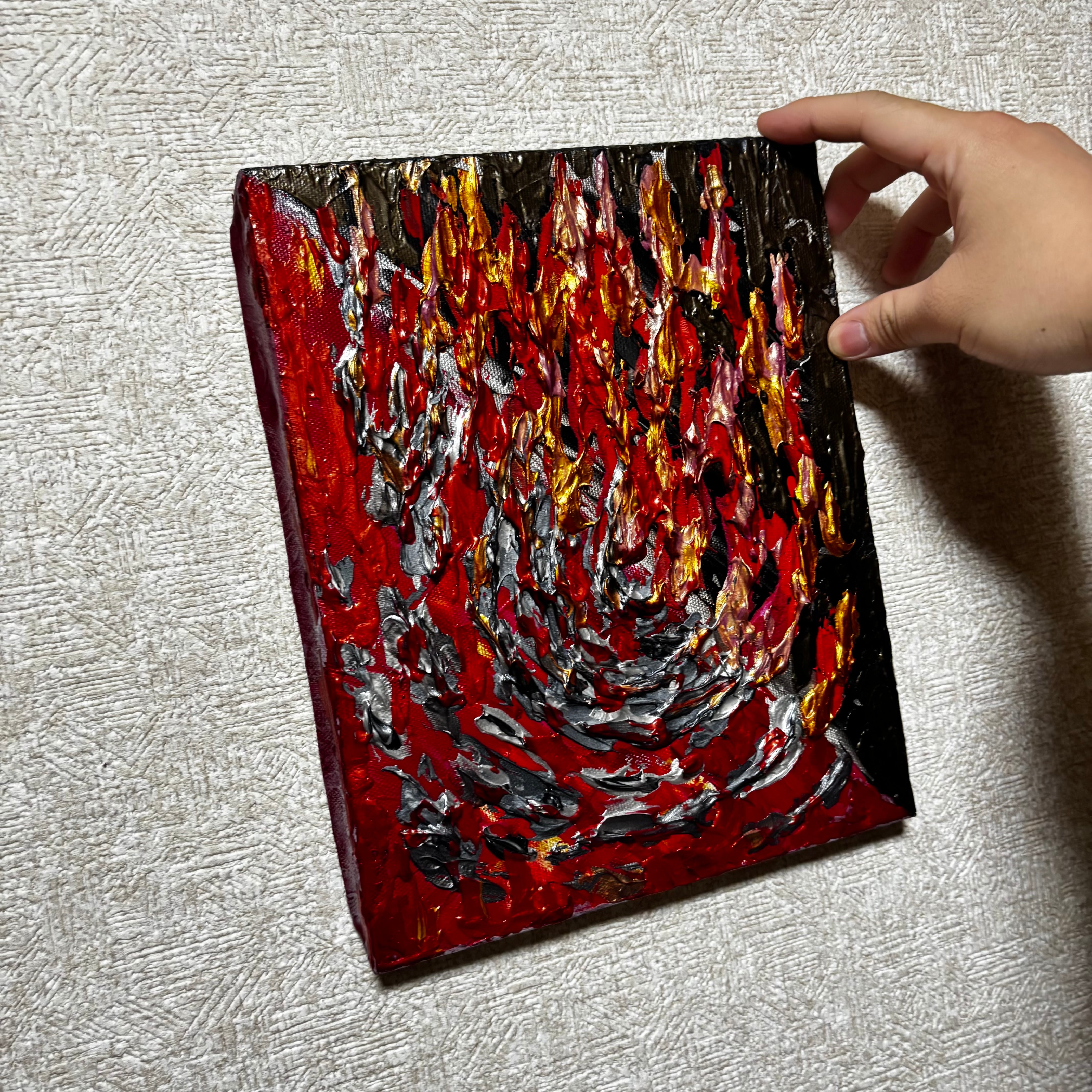 Conflict】葛藤 テクスチャーアート 抽象画 アクリル画 現代