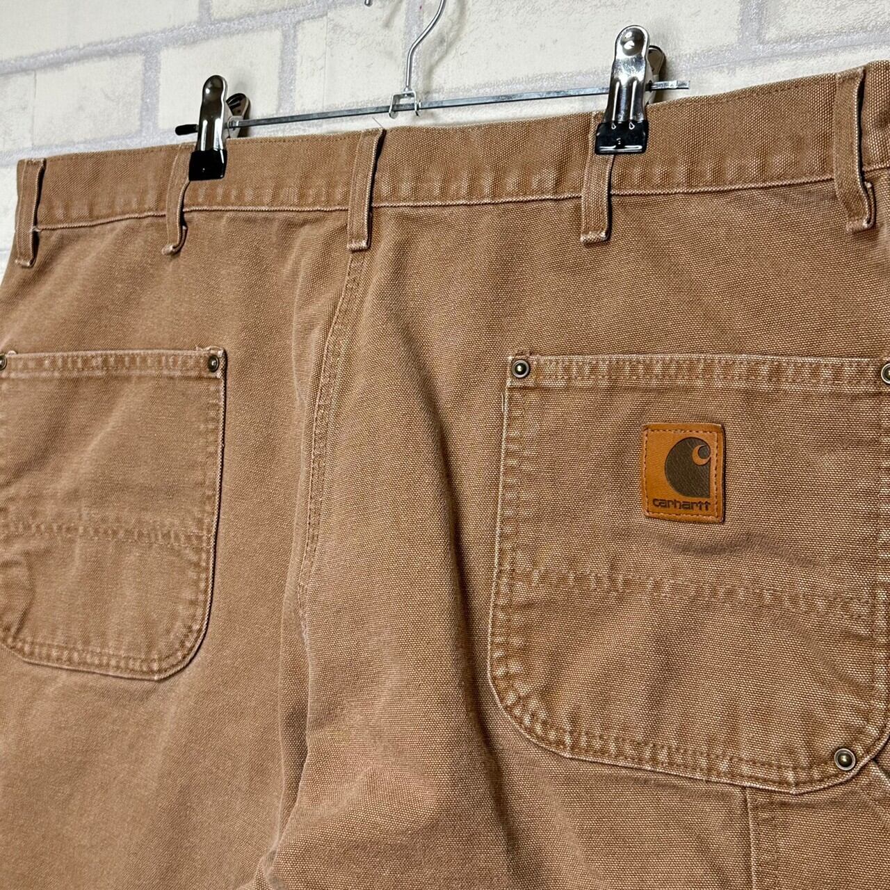 Made in USA】【W42】Carhartt ショーツ ダブルニー コットン100% 革 
