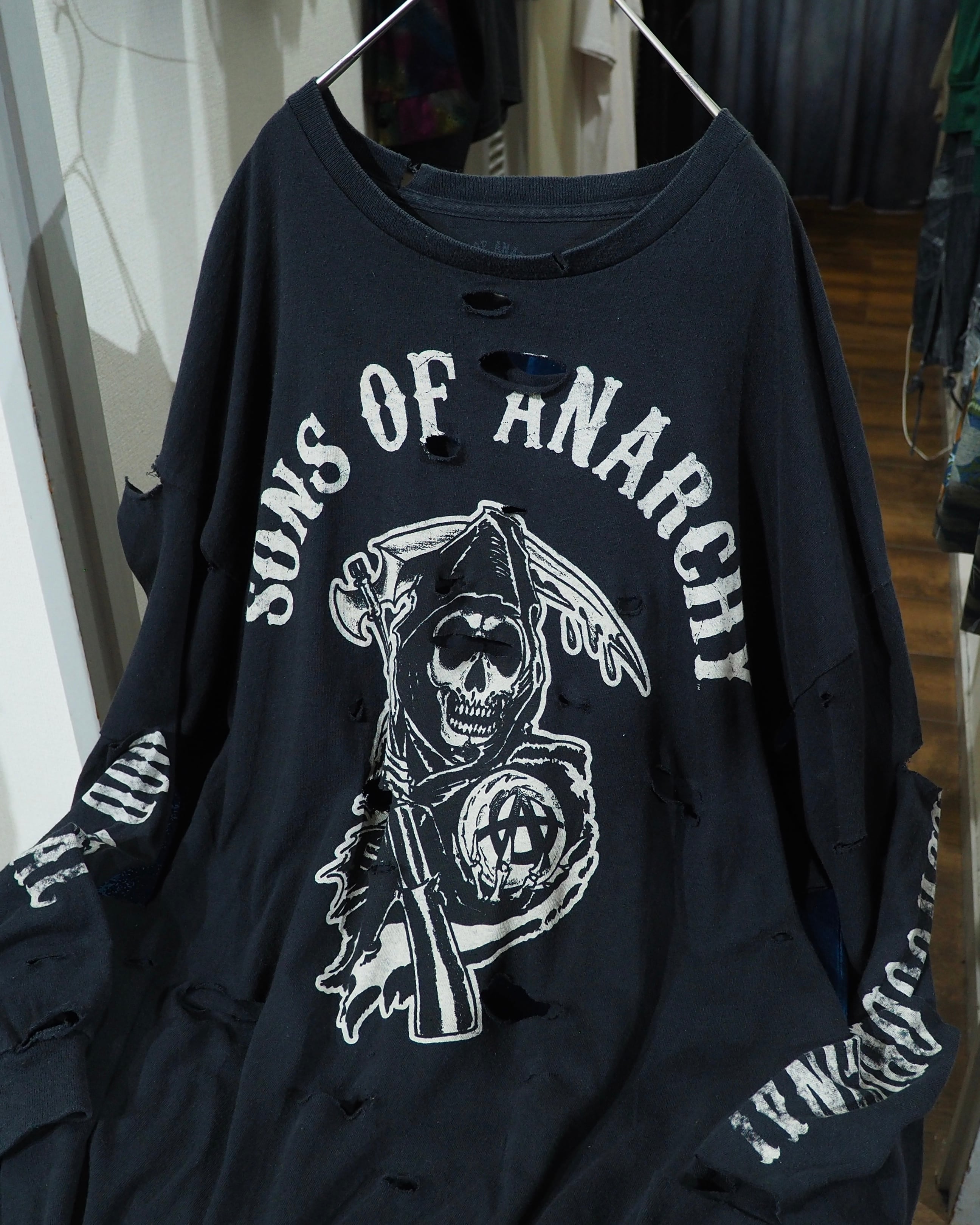 ” 循環 ” ” 死神 - Grim reaper ” Boro Circulation Re:make long sleeve Tee