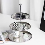 トレイ 多層 収納トレイ ステンレスラック 鍵 アクセサリー リビング 玄関 卓上 おしゃれ 可愛い インテリア スタイリッシュ 韓国 高さ34.5cm