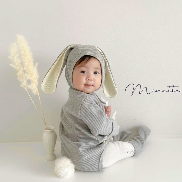 【即納】usagisan rompers -gray-