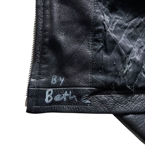 vintage JIGSAW hand painted leather sports jacket