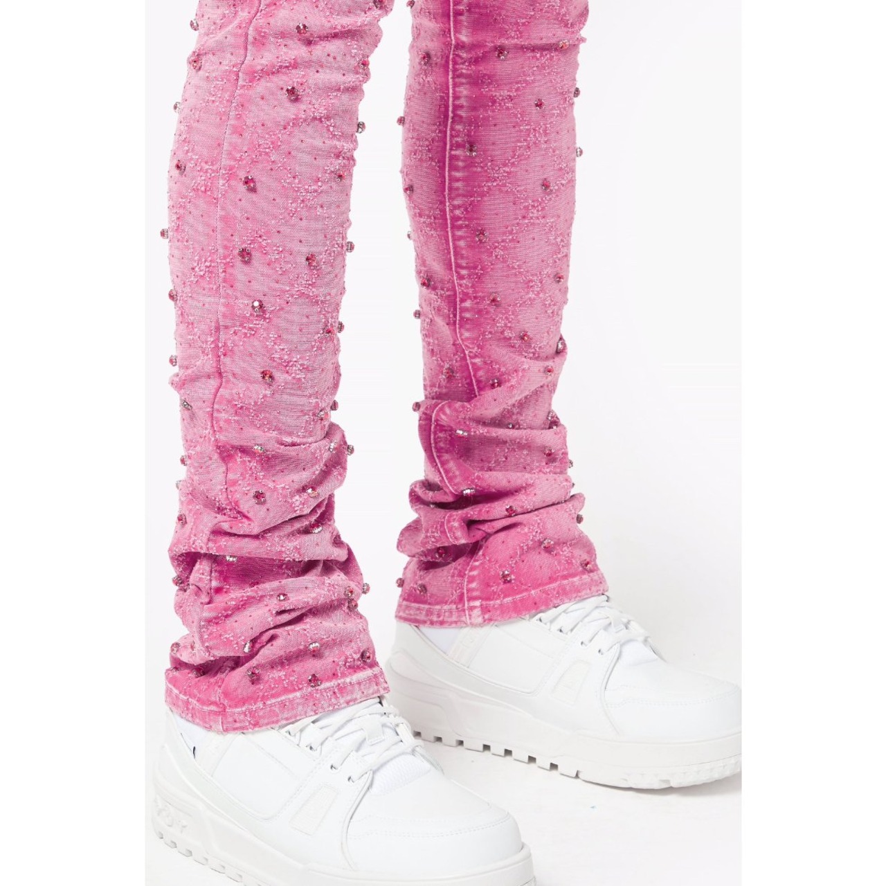 GUAPI / vintage pink embellished denim