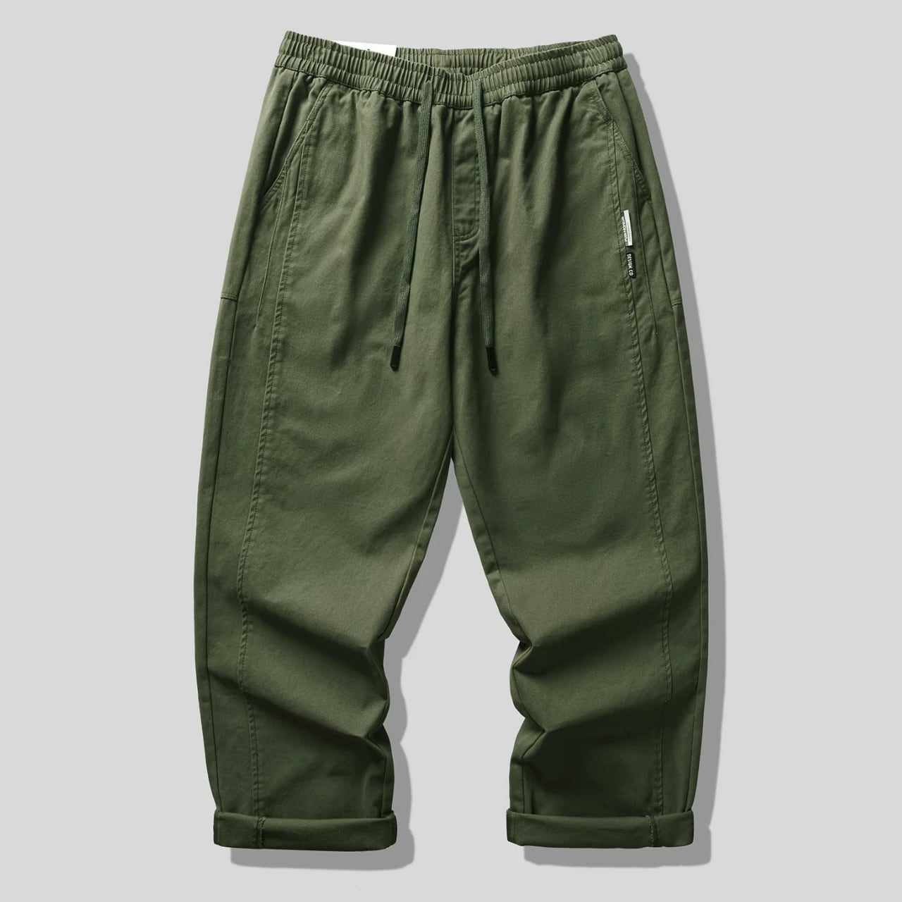 Khaki easy pants 00063