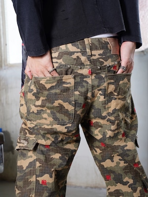 TGFCLUB killa embroidery camouflage pants