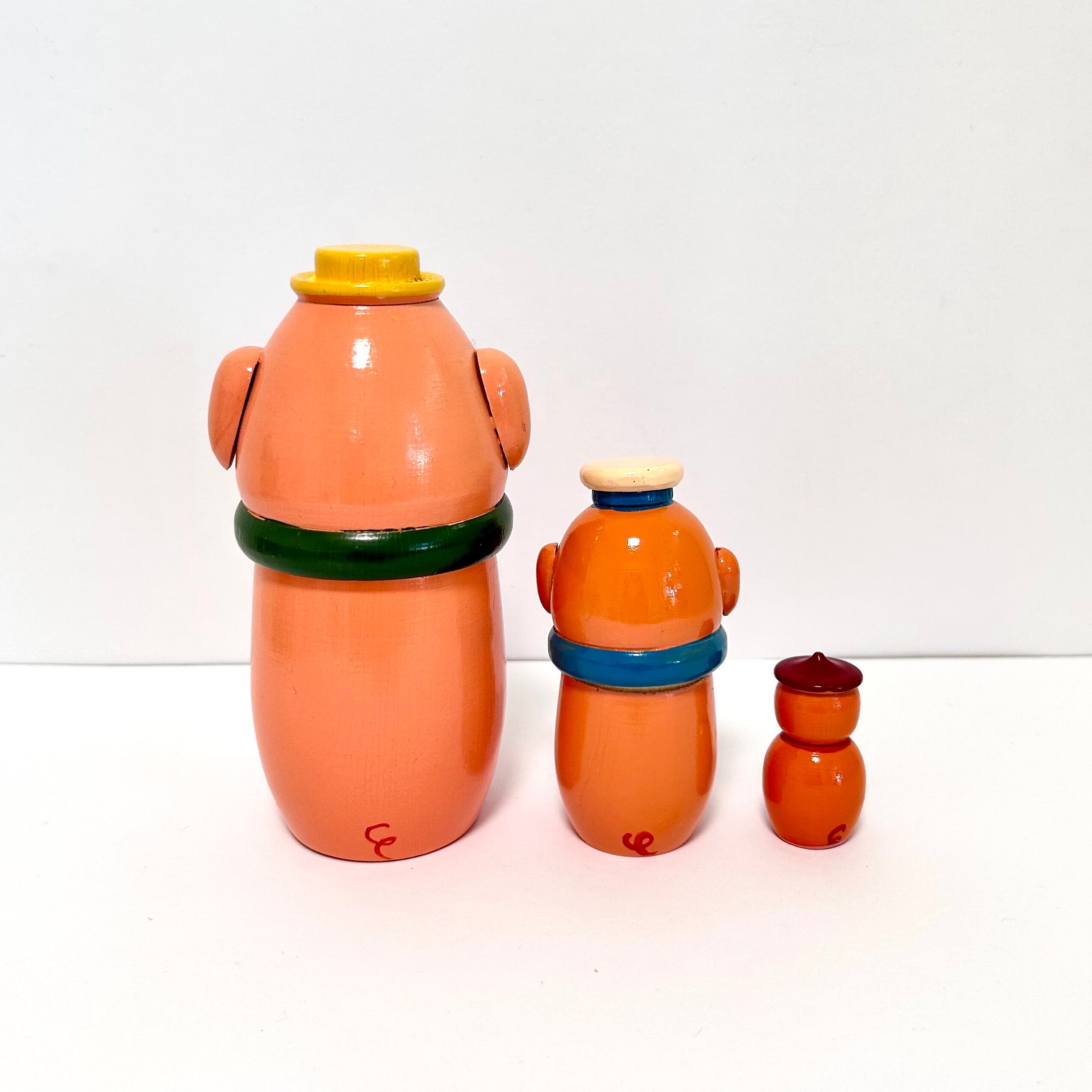ビンテージ ３匹の子ブタ ポーランド製 マトリョーシカ 14.5cm 3P