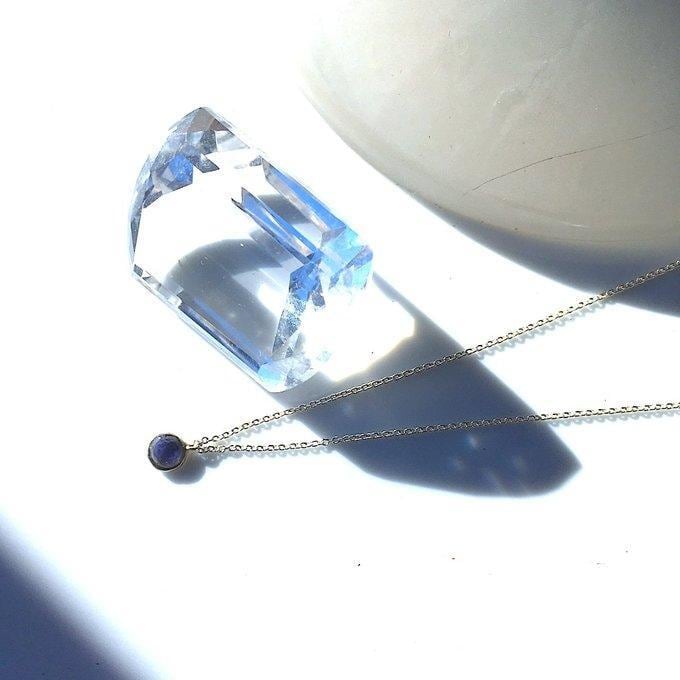 【一点物】SV925✦3月の誕生石✦⋆.·海の羅針盤アイオライトpetiteネックレス⋆.·✦