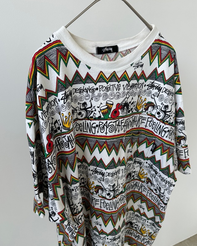 -Stuusy- Vintage 80s REGGAE TOMTOM Print T-Shirt