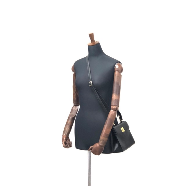 CELINE セリーヌ　ガンチーニ　レザー　2way　ミニバッグ　ショルダーバッグ　ブラック　vintage　ヴィンテージ　オールドセリーヌ　mbrsaf