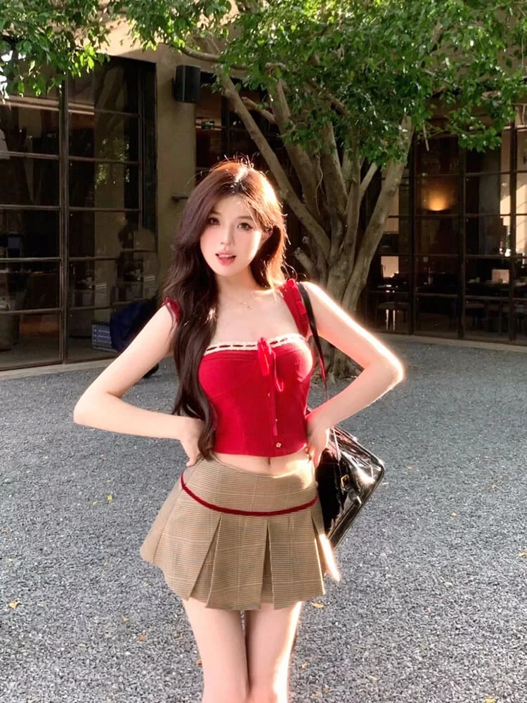 原宿 2000 年代美的衣装スカート 2 点セット ギャル オフショルダー