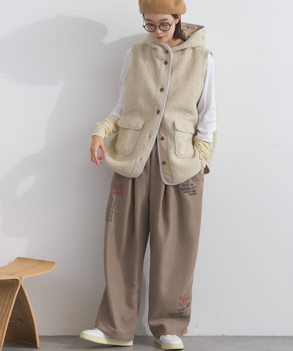 K54012 微起毛ツイルマルチロゴタックパンツ / Brushed Twill Multi