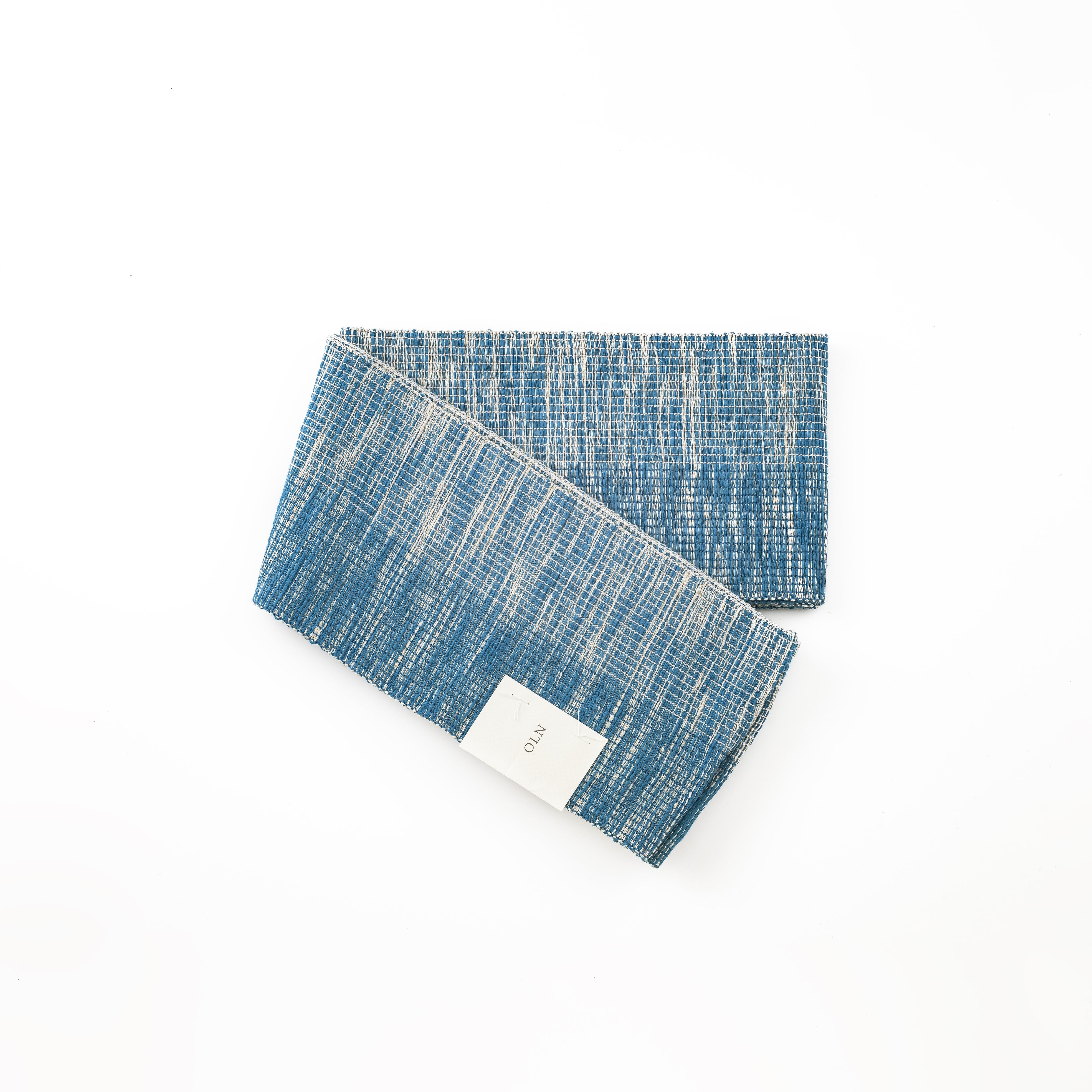 半巾帯「marble」cerulean blue×beige