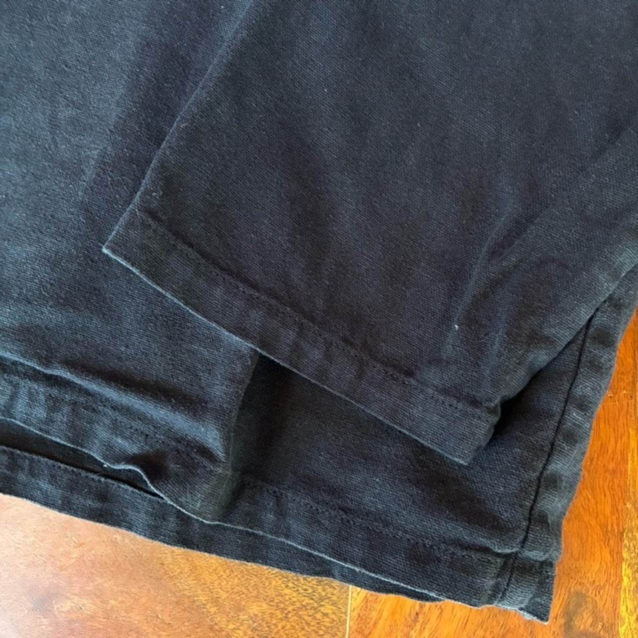 French type Linen cotton Crew neck shirt L/S Black dyeing　フランスタイプ　リネンコットンクルーネックシャツ　ブラック染　ロングスリーブ　ファッション　ユニセックス　軍物　フランス軍　ミリタリー　長袖　インナー　ブラウス