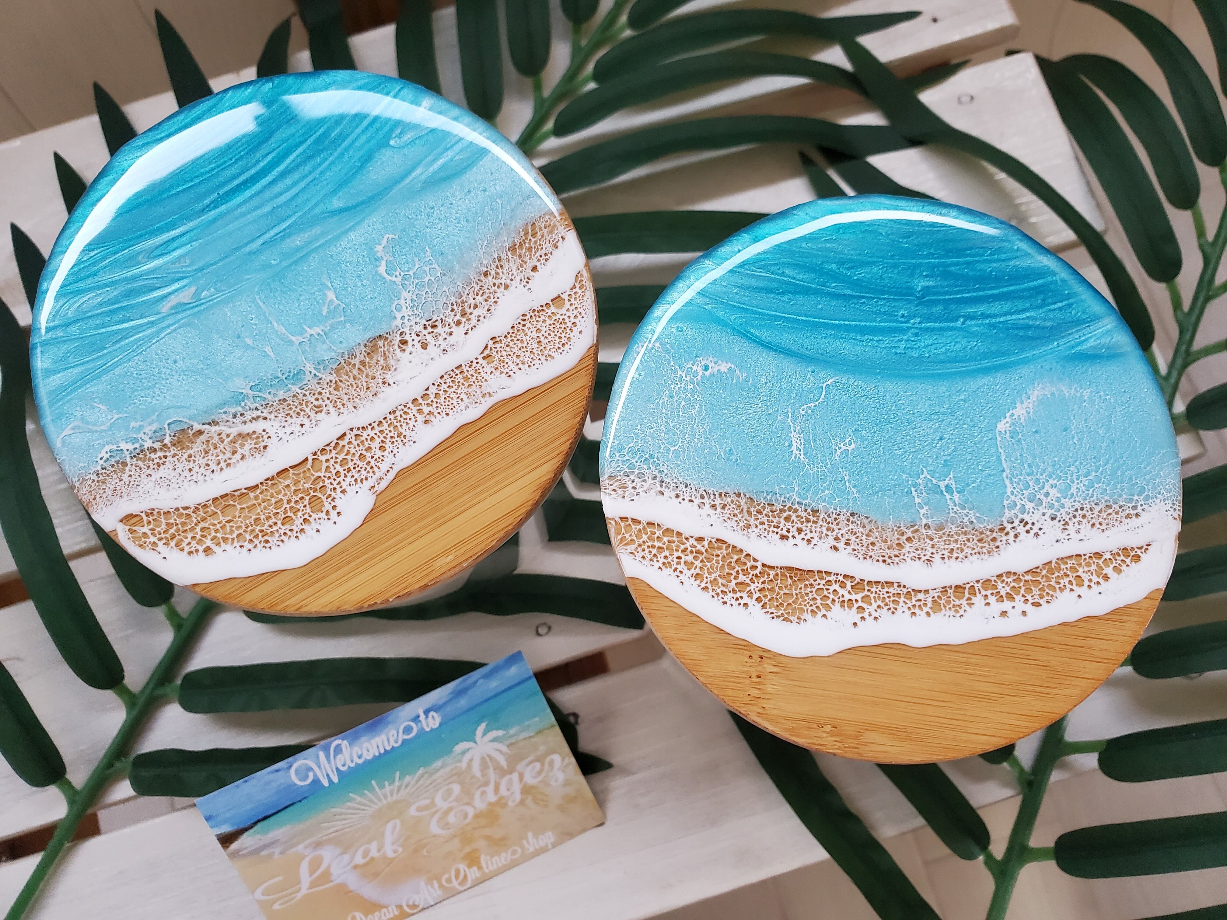 62.オーシャンレジンアート キャニスター (ターコイズブルー)