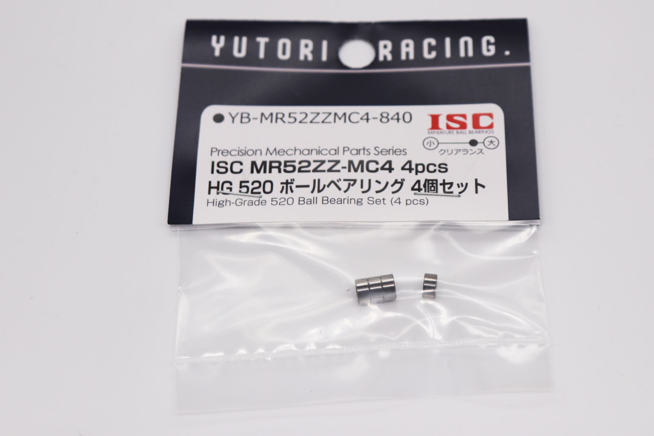 みこと品 YB-MR52ZZ-MC4 ISC HG 520 ボールベアリング 4個入【YUTORI RACING