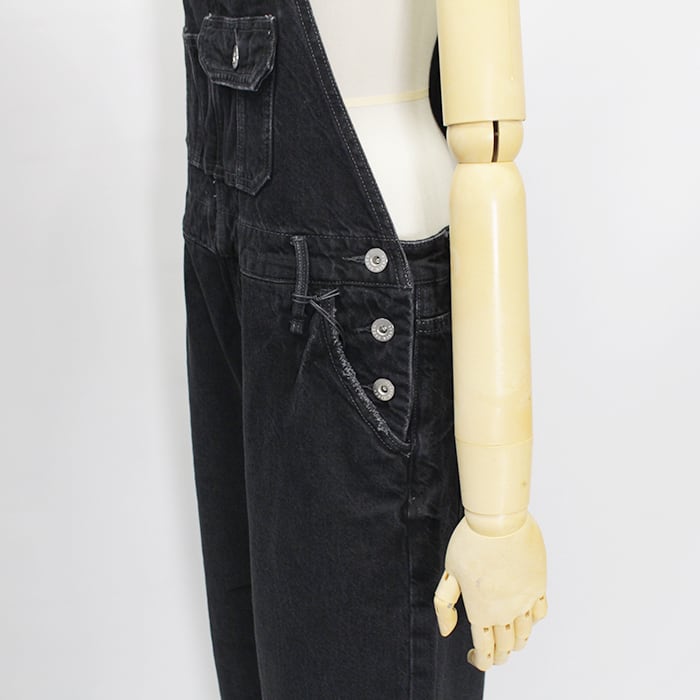 upper hights アッパーハイツ THE LEO ブラックデニムサロペット