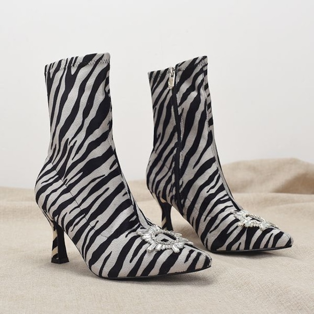 ゼブラデザイン ショートブーツ 230749
