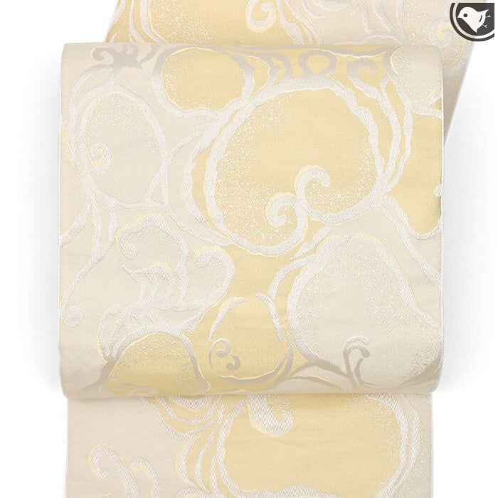 C 夏物 羅 抽象デザイン 太鼓 正絹 薄物 松葉仕立て名古屋帯 抽象