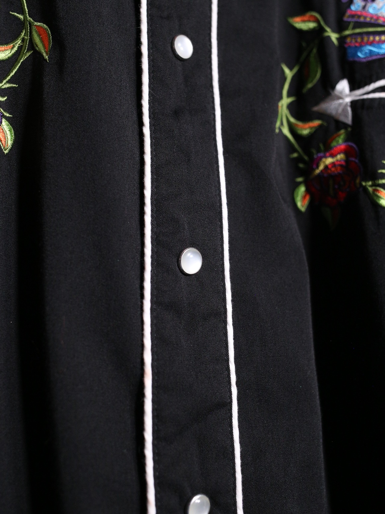 sugar skull embroidery western shirt - 12