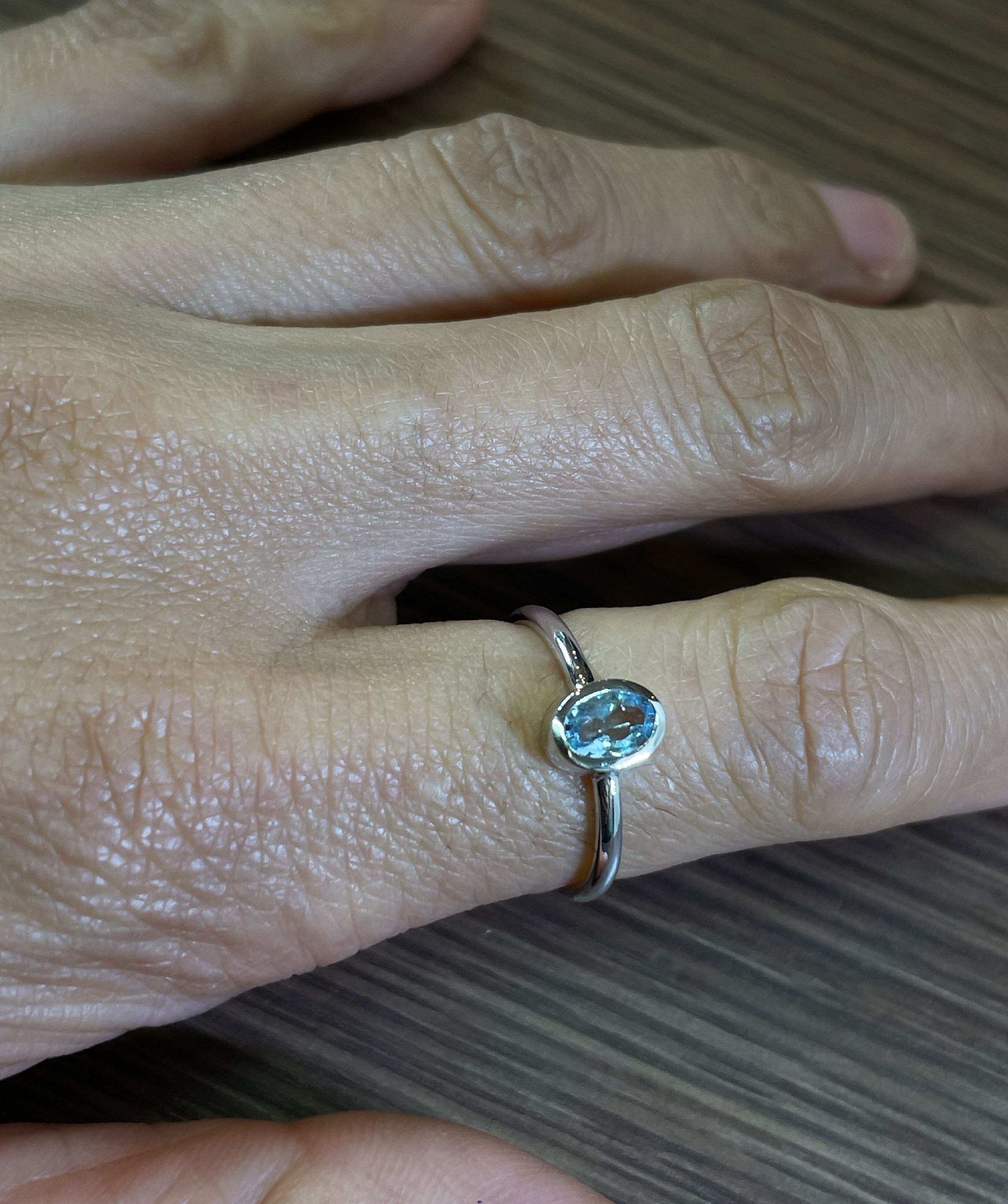 アクアマリン インド製シルバーリング | aitabaar