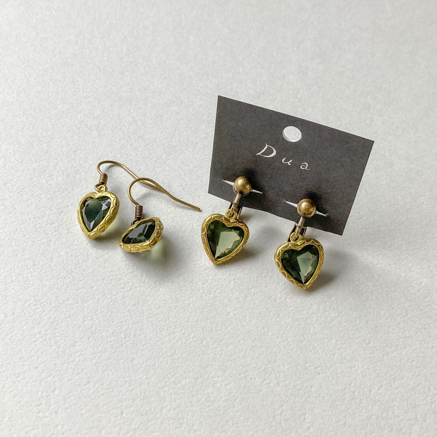シックなハートビジューの〈ピアス/イヤリング〉 | Dua-アクセサリー