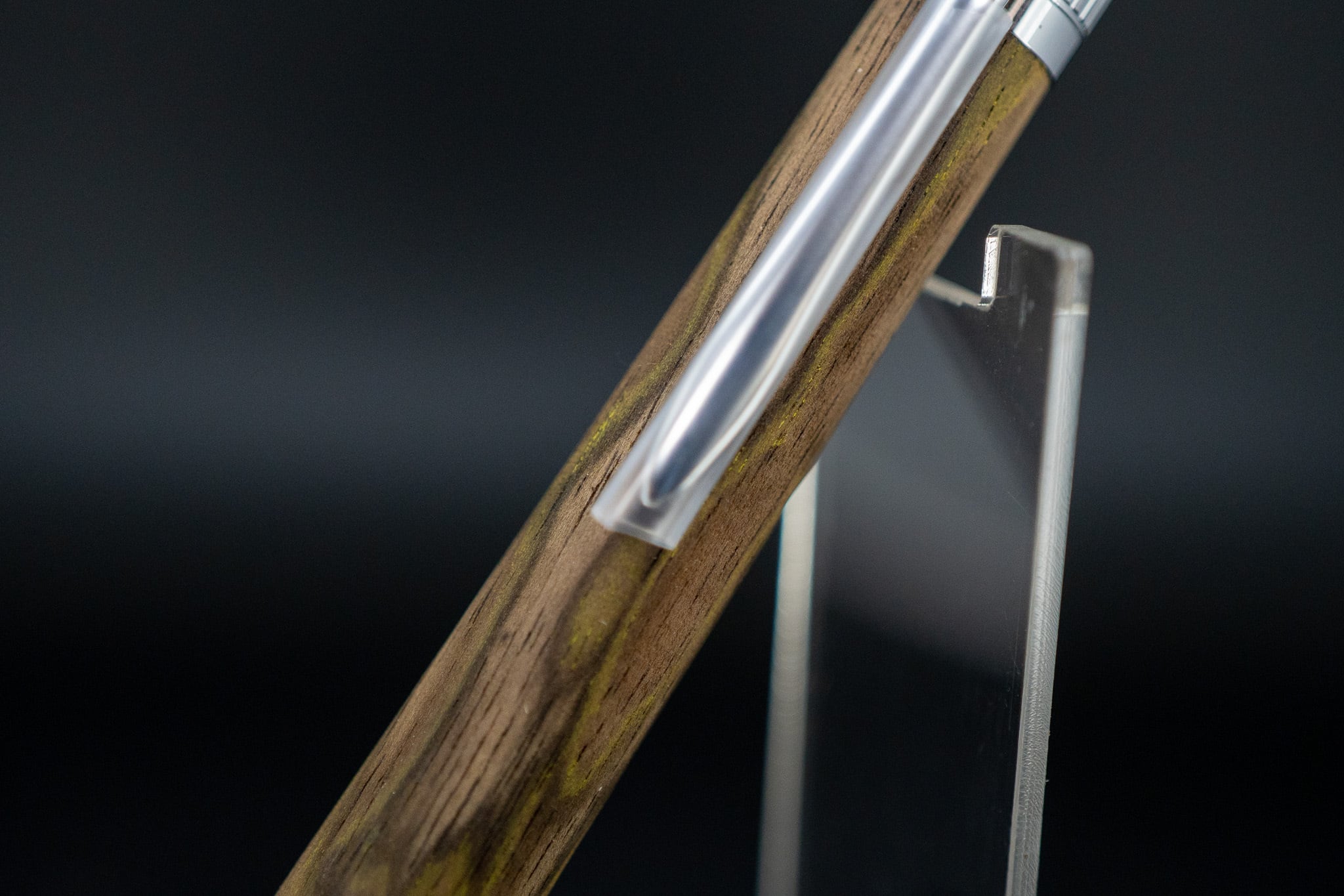 【魅惑の黒い紋様】黒柿 孔雀杢 極上 ⑨ silver MP