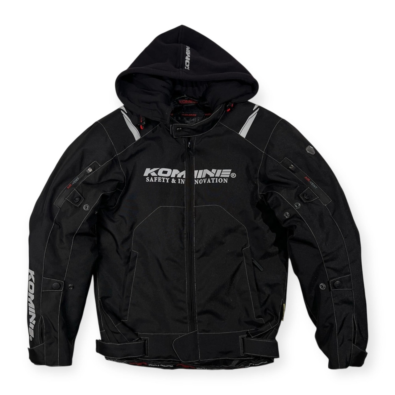 KOMINE コミネ 胸肘肩背中 フルプロテクター フード付き ライディングジャケット ライダース サイズ L /メンズ/バイク/バイカー/ブラック