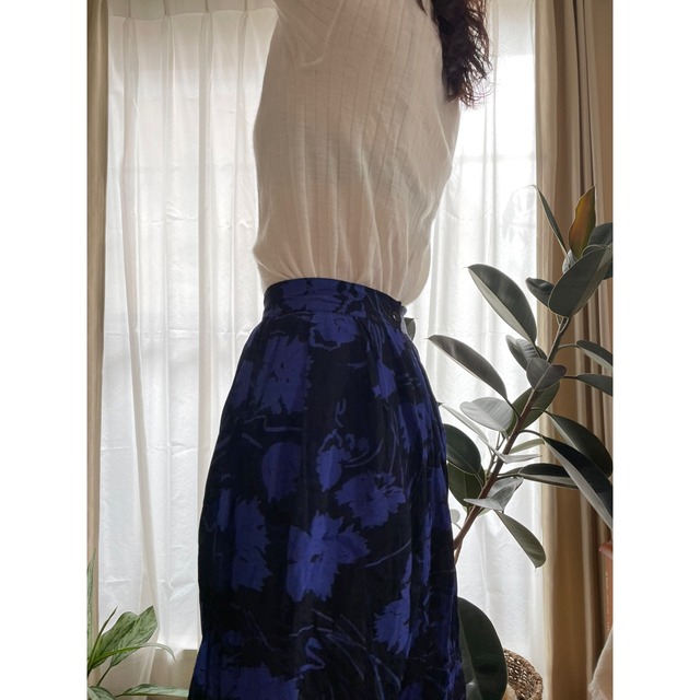 Big flower long skirt