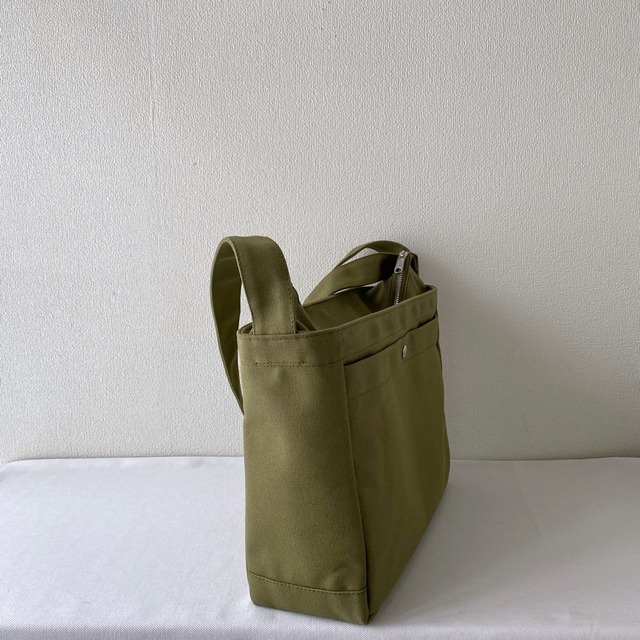 【全8色】 「箱型ショルダーバッグ」Lサイズ／アルマダ8号帆布【受注制作】