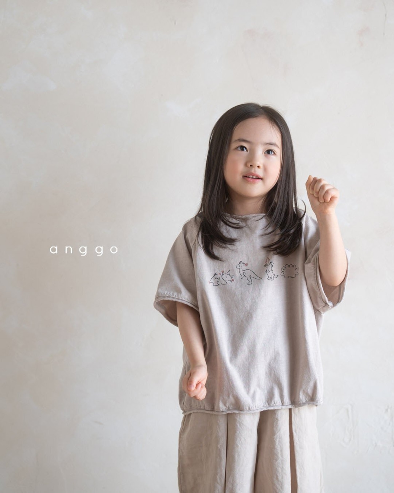 【anggo】だいなそーTシャツ 80〜120cm グレー 230509 - 9