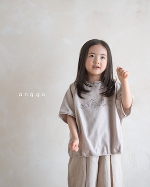 【anggo】だいなそーTシャツ 80〜120cm グレー 230509