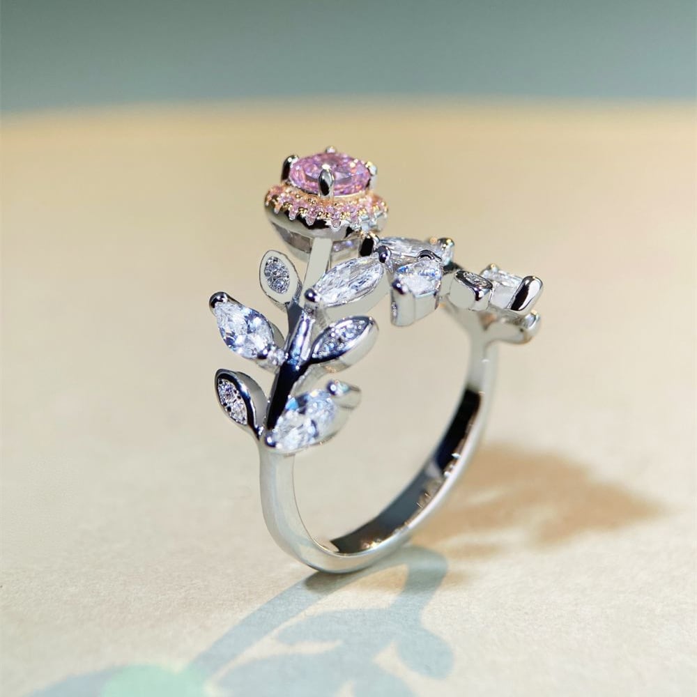 モアサナイト2ct ハートリング 18KGP・S925シルバー 大粒ダイヤモンド