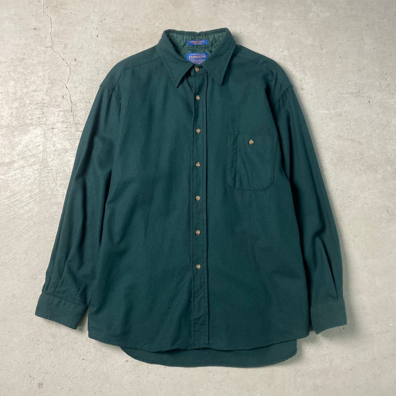 USA製 PENDLETON ペンドルトン 長袖ウールシャツ レザーエルボパッチ