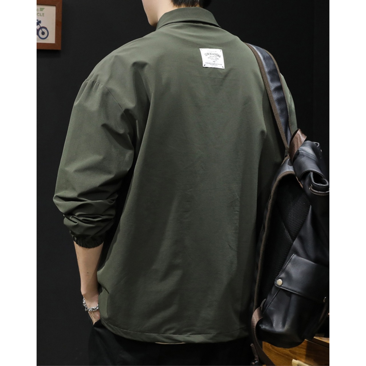 Button-Down Patch Pocket Shirt with Hidden Placket Long Sleeve ◇2color H0467