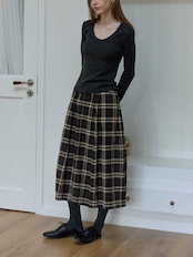 Bourgeon Vintage Check Tucked Skirt F0821