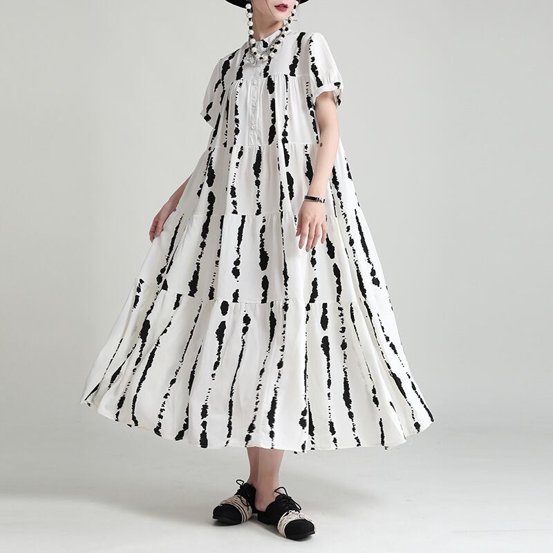 Aラインティアードマキシスカート A0014