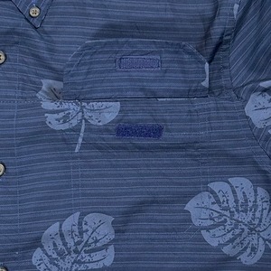 9412 CHAPS 開襟シャツ UVカット 半袖 ボタニカル アロハL