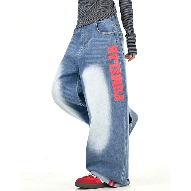 red logo washed denim　レッドロゴウォッシュドデニム　J1403