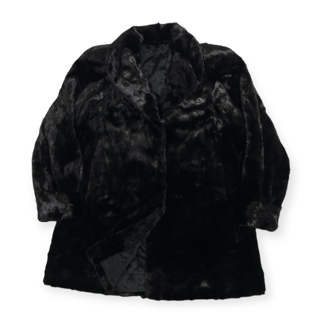 SAGA MINK ROYAL / サガミンク ロイヤル 高級 リアルファー ミンク コート 本毛皮 サイズ F /フリーサイズ/黒 ブラック系/着丈約81cm