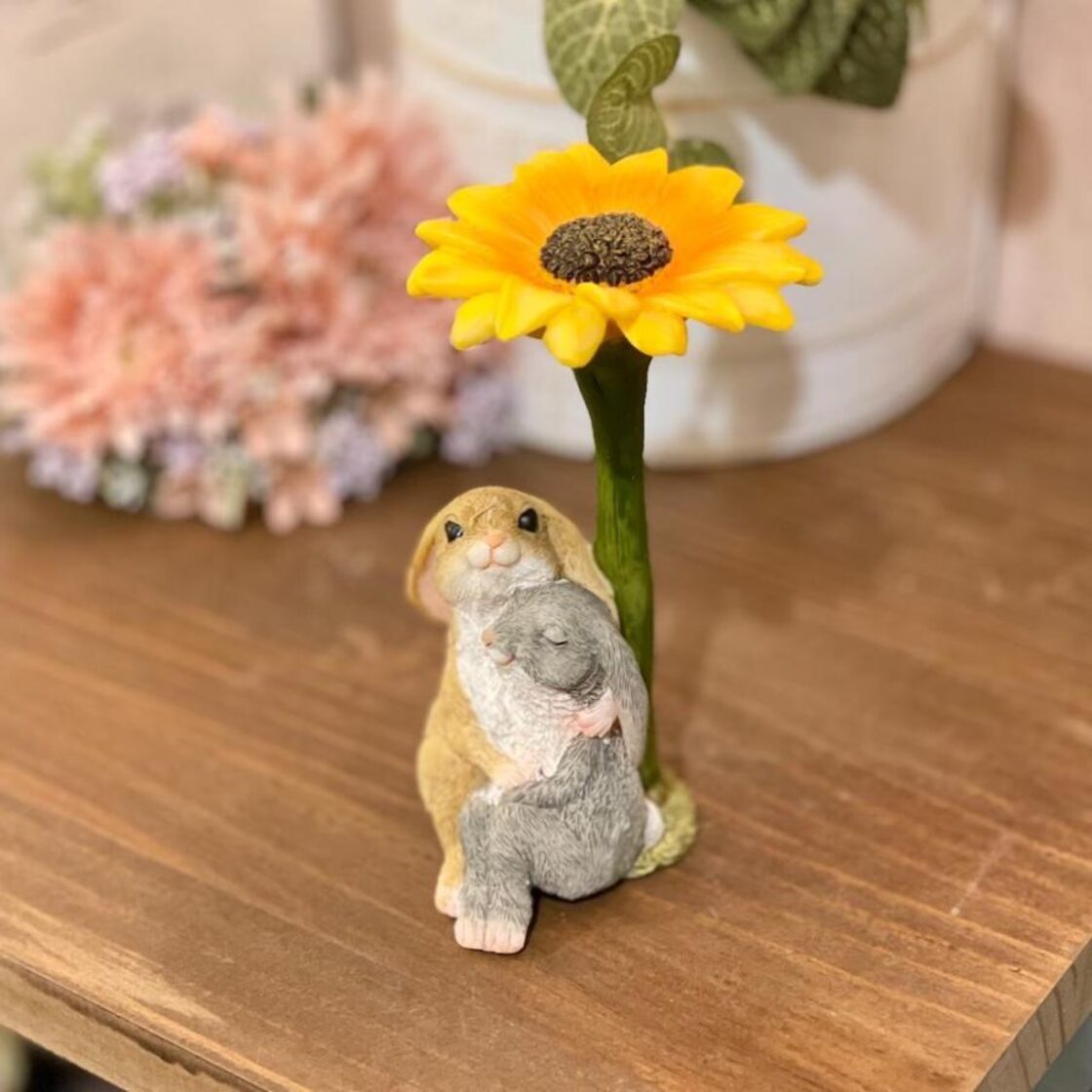 うさぎ ウサギ 兎 癒し 兎カップル カントリー かわいい 置物 置き物 