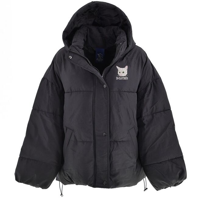 釣り 還暦 古希 苗字族 ワンポイント 刺繍 フェイク ダウンジャケット