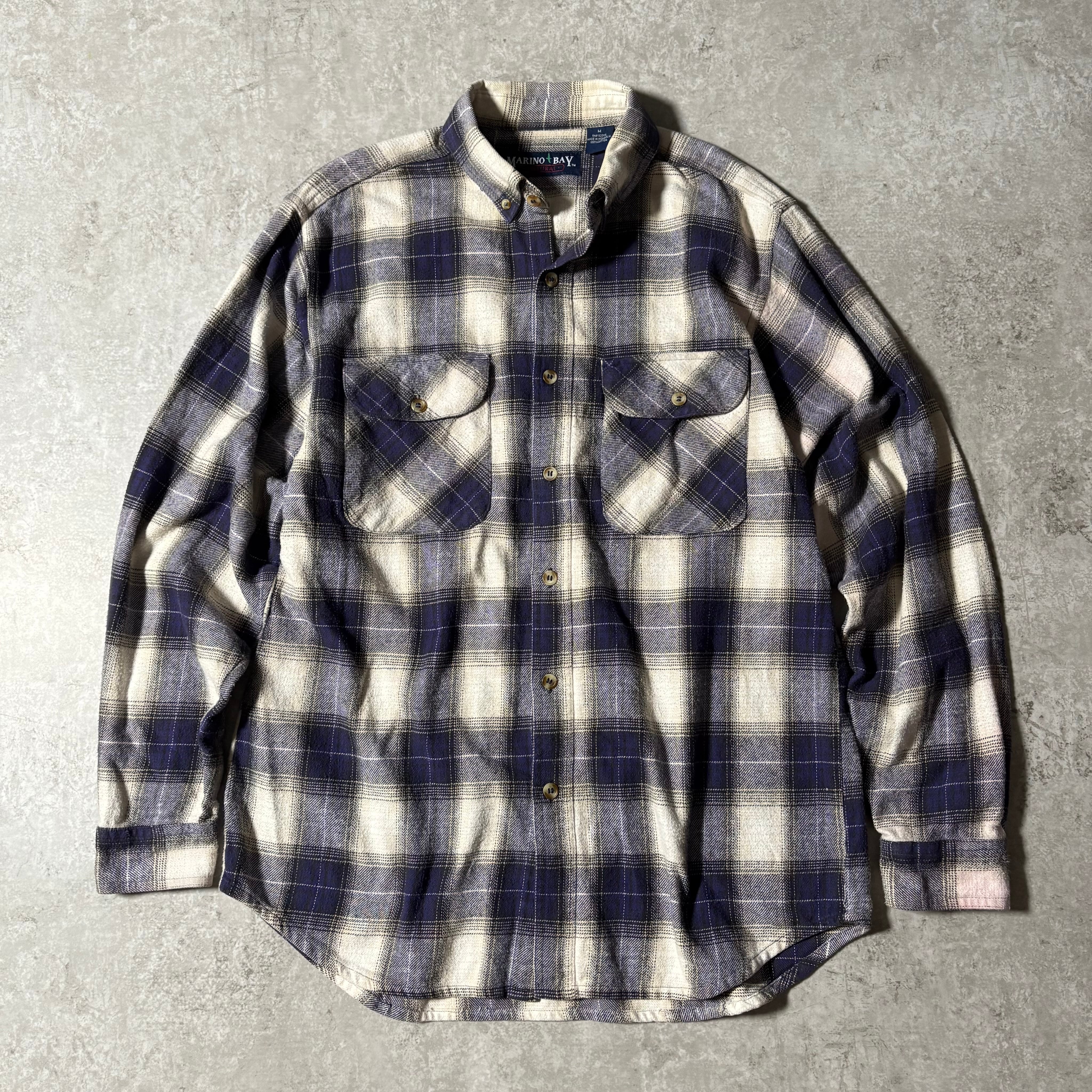 1990s "MARINO BAY" Ombre Check Flannel Shirt